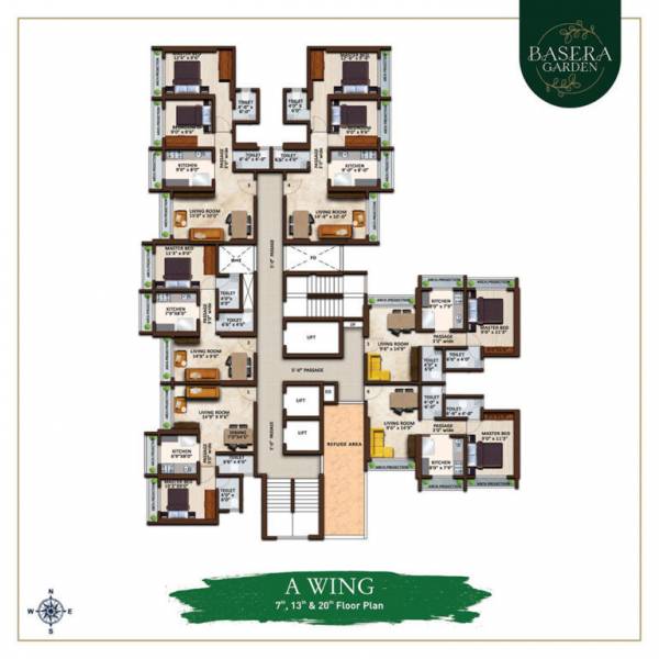  basera-garden Wing A,B, Cluster Plan