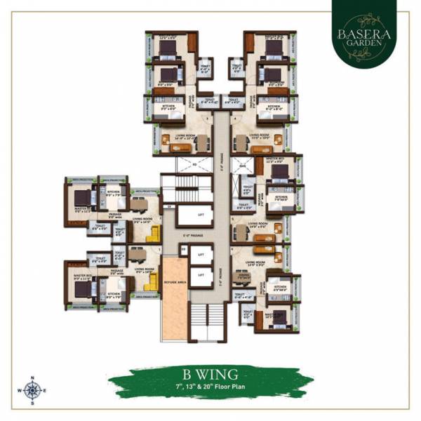  basera-garden Wing A,B, Cluster Plan
