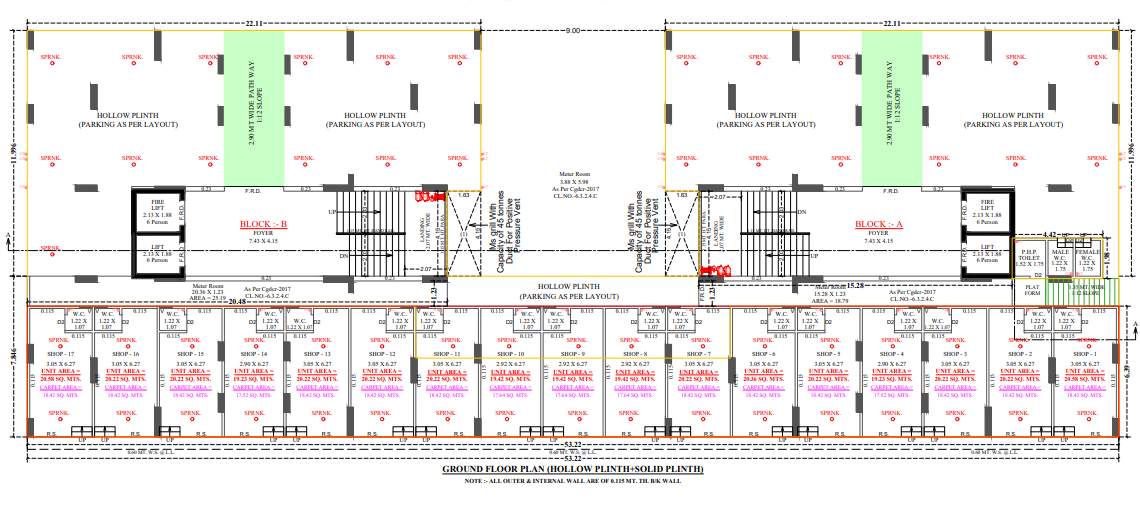  vishakha eliana Block A & B Cluster Plan for ground Floor
