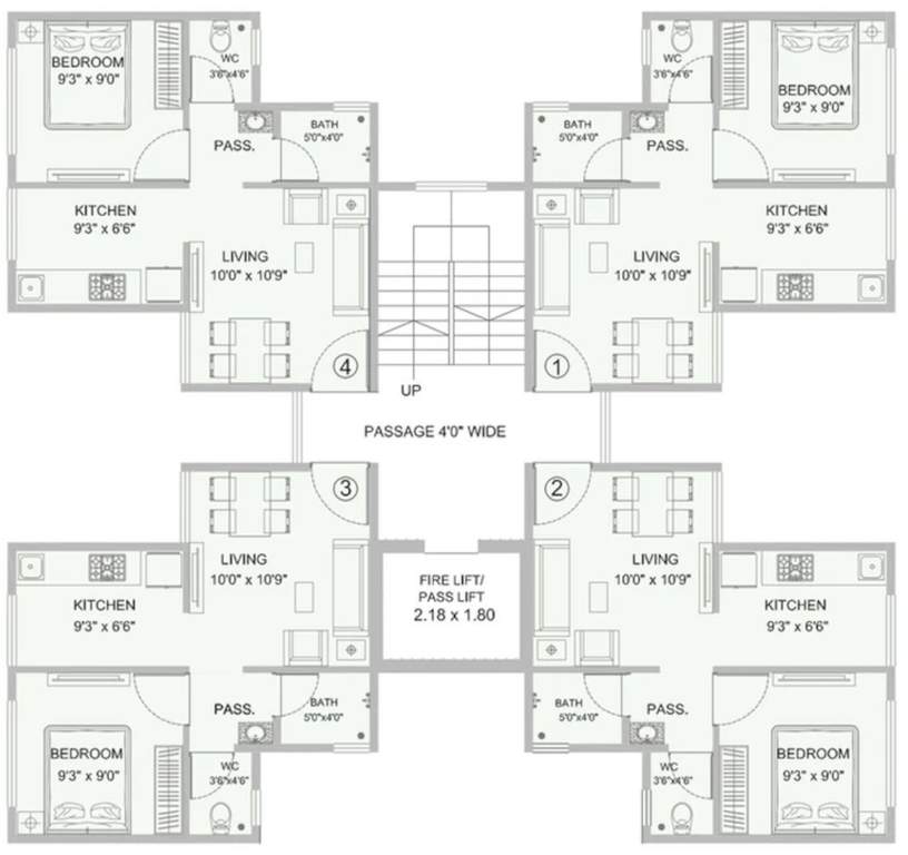  swapnalok Swapnalok Building 2, 3 & 4 Cluster Plan For Ground Floor To 7Th Floor