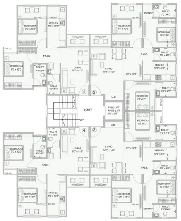 swapnalok Swapnalok Building 5 Cluster Plan from 1st to 7th Floor
