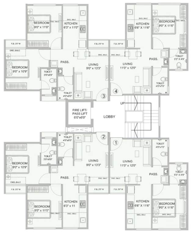  swapnalok Swapnalok Building 7 Cluster Plan from 1st to 7th Floor
