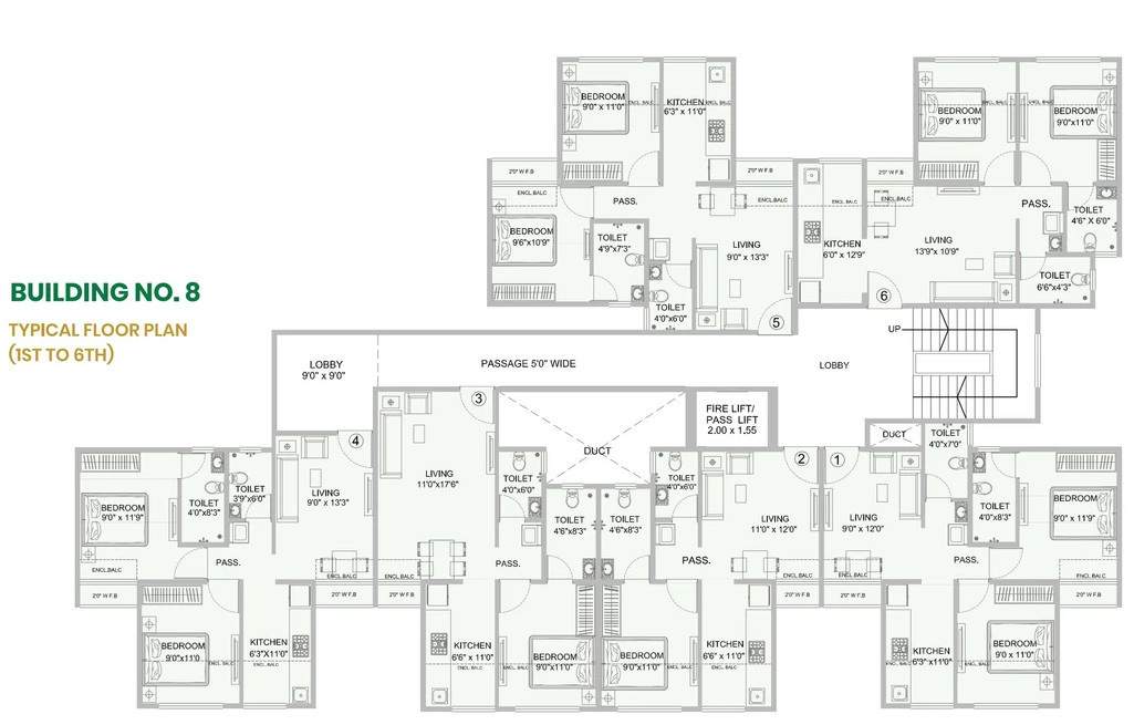  swapnalok Swapnalok Building 8 Cluster Plan from 1st to 6th Floor