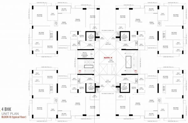  paarijat-shantigram Block - B Typical Cluster Plan