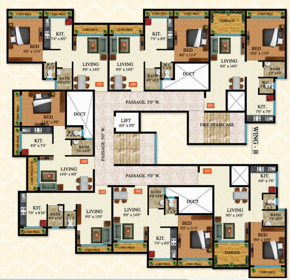  sai-tirth-phase-ii Jamuna Wing C Cluster Plan