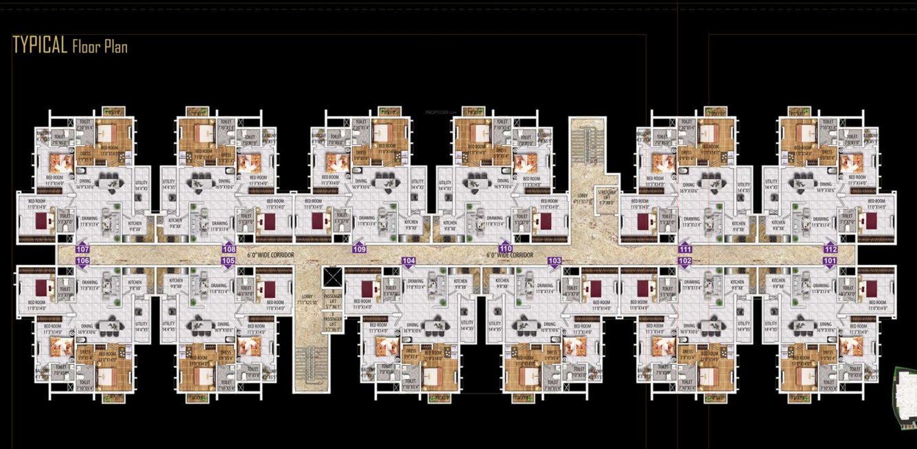  netra galaxy Block A Cluster Plan For Typical Floor
