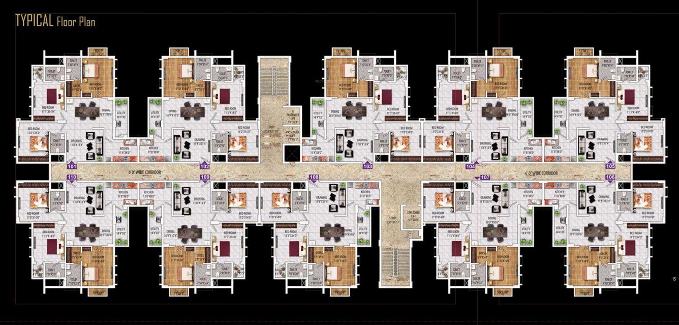  netra galaxy Block B Cluster Plan For Typical Floor
