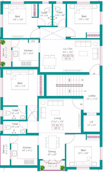  srn-flats SRN Flats Cluster Plan For Typical Floor