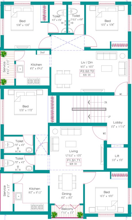  srn flats SRN Flats Cluster Plan For Typical Floor