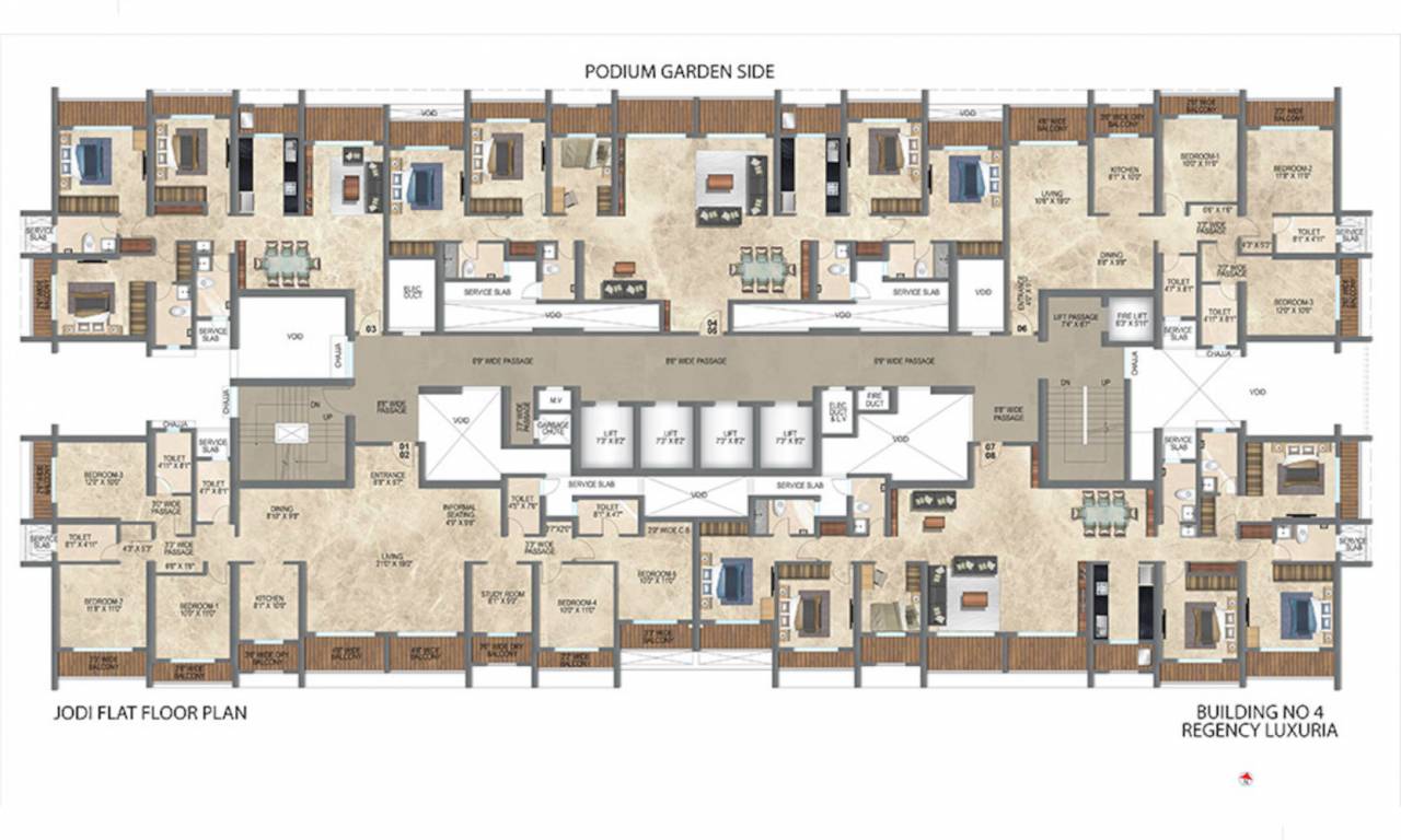  luxuria phase i Building 4 Cluster Plan For Typical Floor