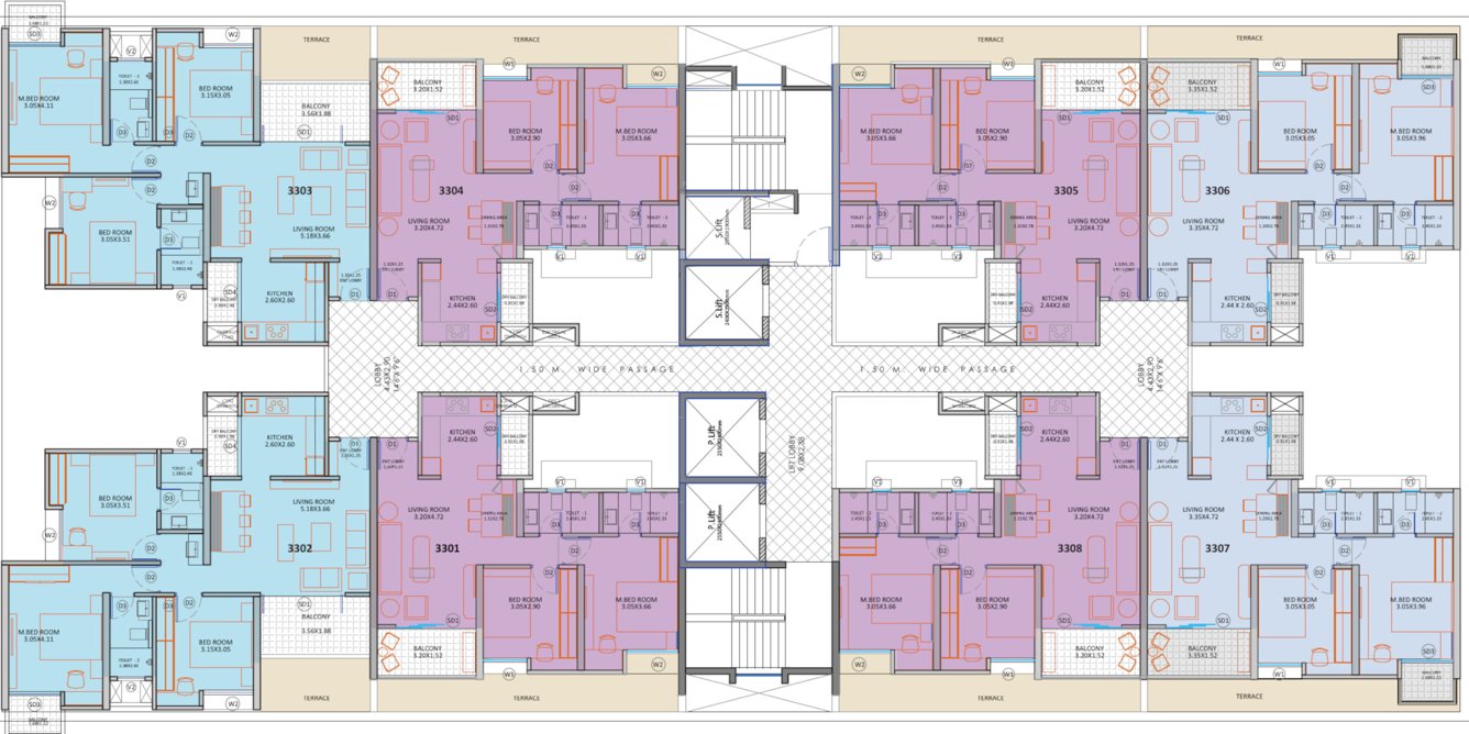 presidential towers A Cluster Plan For 33th Floor