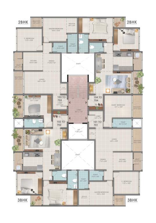  palm town Wing D Cluster Plan