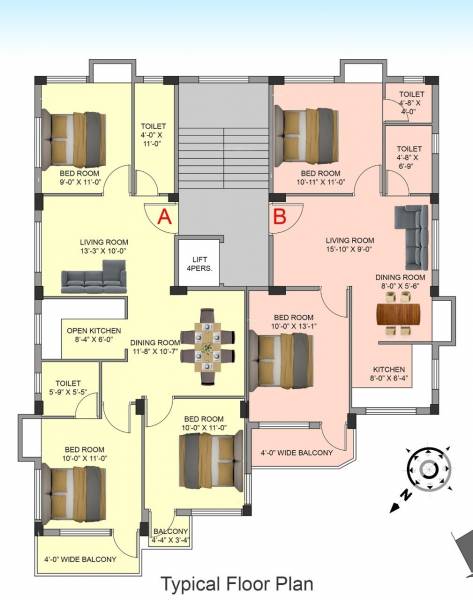  moni-diamond Moni Diamond Cluster Plan For Typical Floor