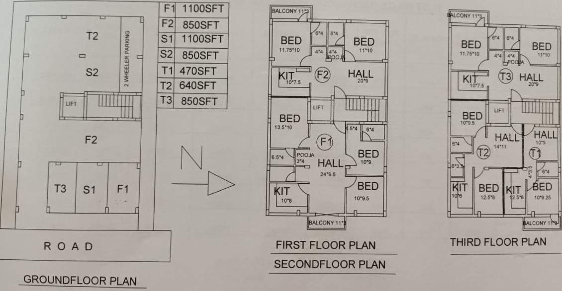  sri ramanujar flats Sri Ramanujar Flats Typical Cluster Plan