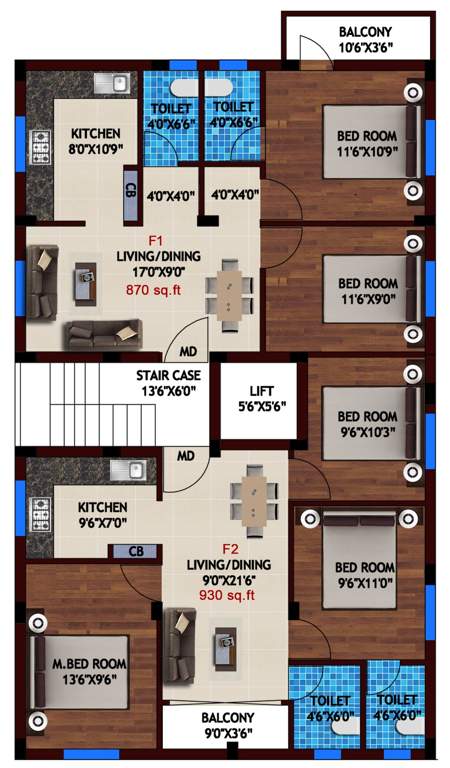  sri hayagrivar flats Sri Hayagrivar Flats Cluster Plan from 1st to 3rd Floor