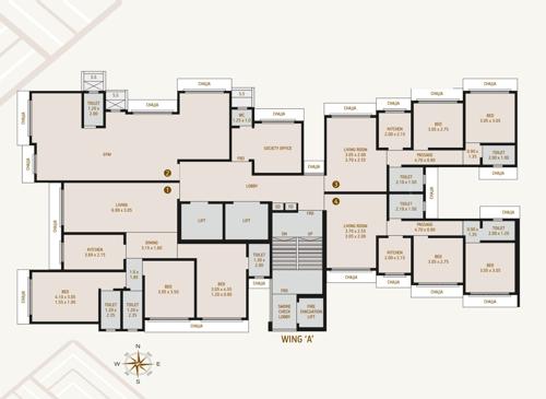  borivali-padam-chsl Wing A Cluster Plan from 1st to 7th Floor