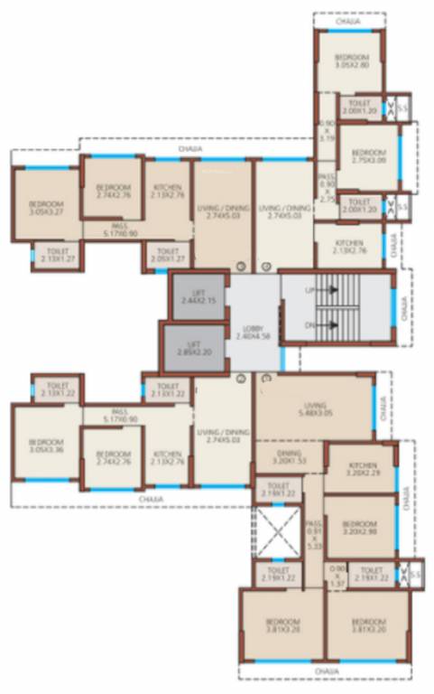  sun sumit deepshal Phase 1 Cluster Plan For Typical Floor