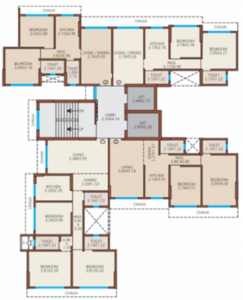  sun-sumit-deepshal Phase 2 Cluster Plan For Typical Floor
