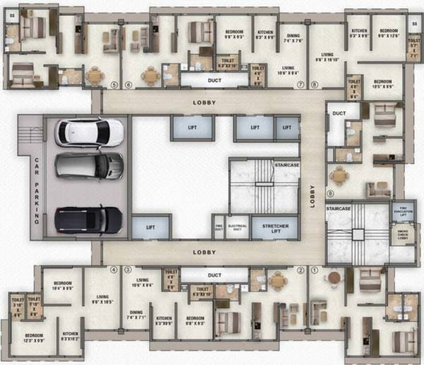 atlantis Building No - 191 Cluster Plan