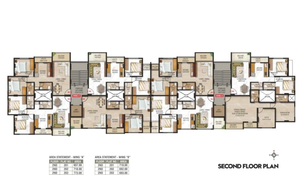  sai krupa residency Wing A Cluster Plan