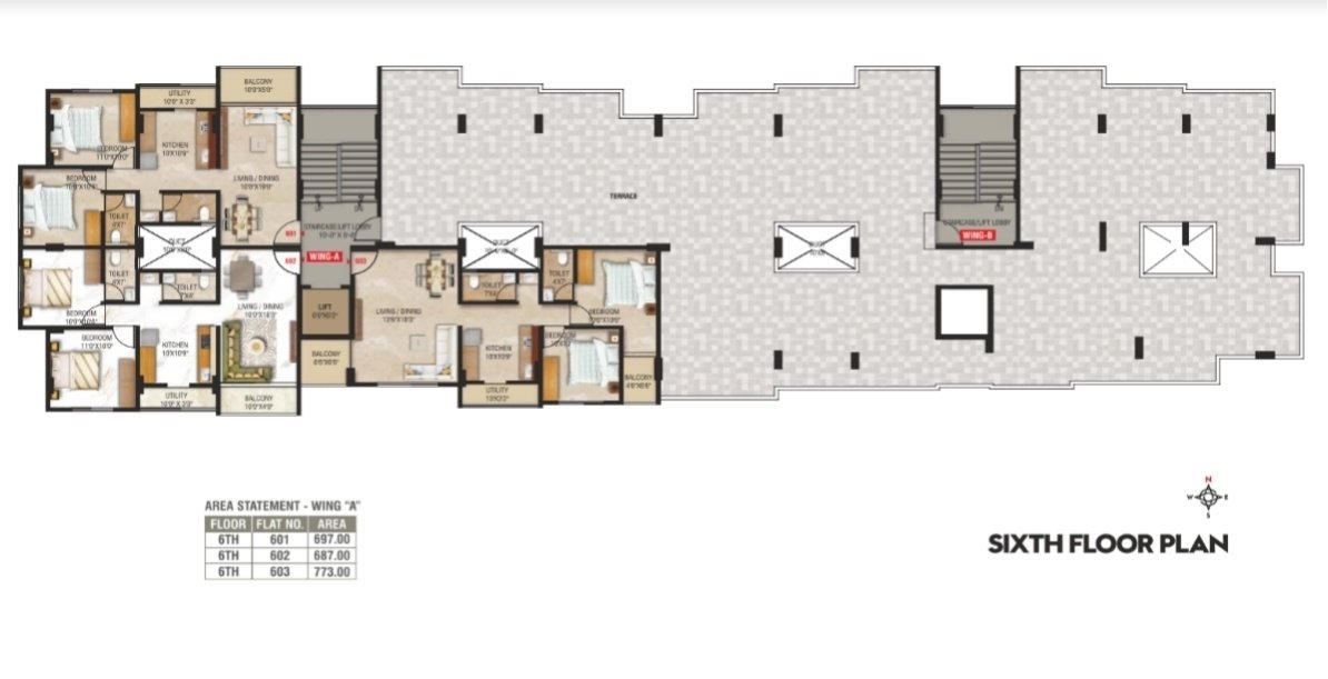  sai krupa residency Wing A Cluster Plan