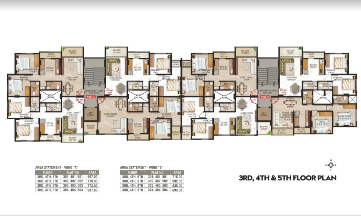 sai krupa residency Wing A Cluster Plan