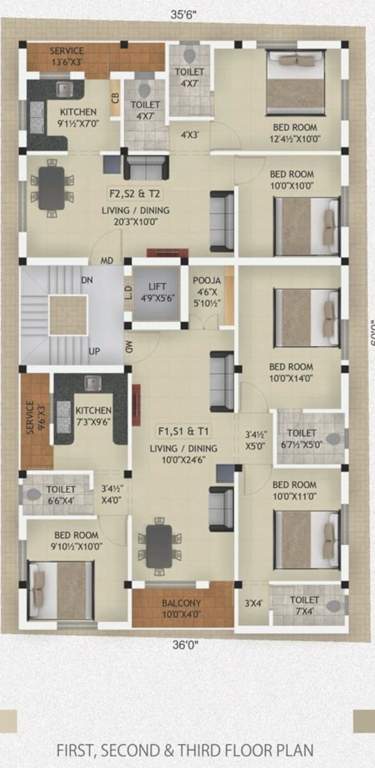  sn green flats SN Green Flats Cluster Plan from 1st to 3rd Floor