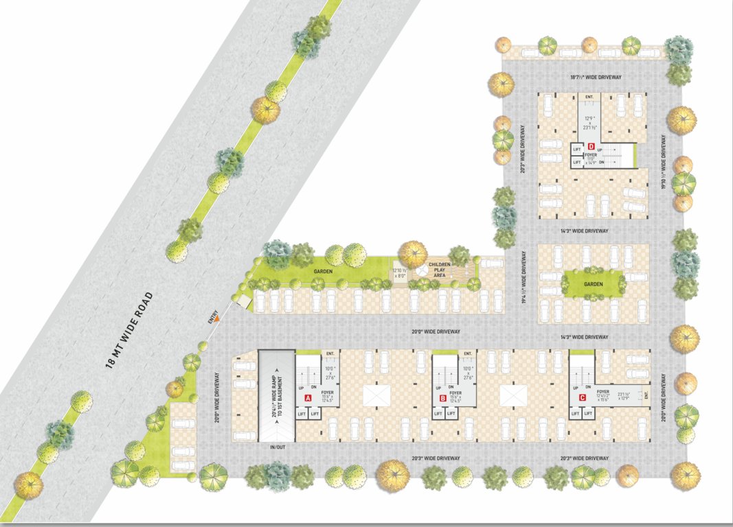  sahjanand swarg Tower A Cluster Plan For Ground Floor