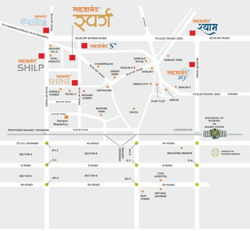  sahjanand swarg Location Plan