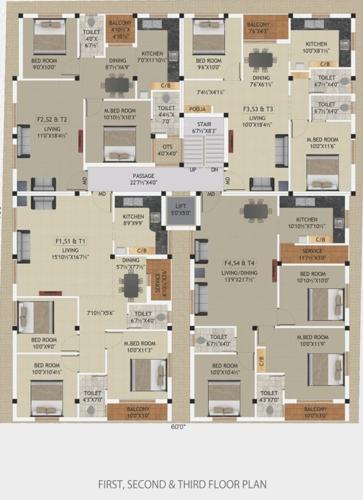 sv-flats Green SV Flats Cluster Plan from 1st to 3rd Floor