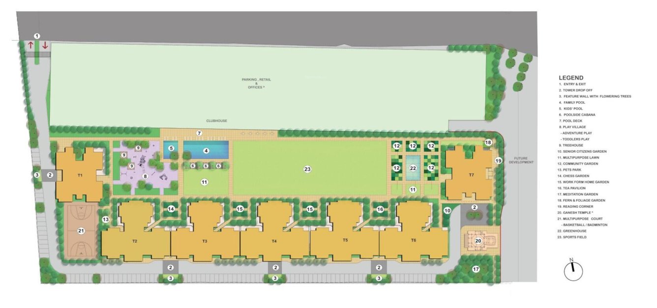 kharadi pune phase i tower 1 to 4 Master Plan