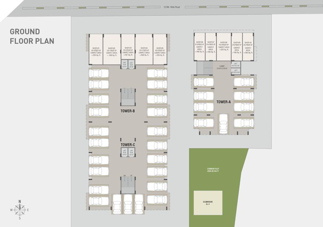  aarna sky Building A, B And C Cluster Plan for ground Floor