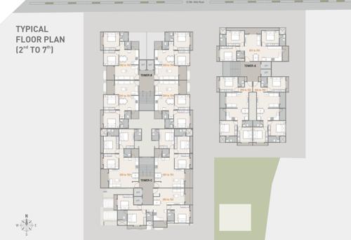  aarna-sky Building A, B And C Cluster Plan from 2nd to 7th Floor