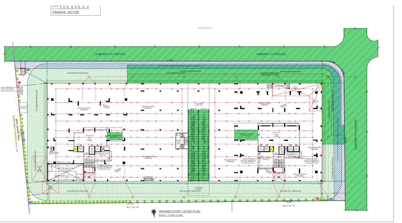  the kimana towers Block A & B Ground Floor Cluster Plan