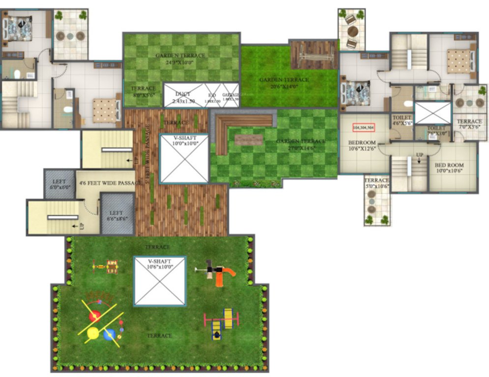  muktai aangan phase ix A And B Cluster Plan for 10th Floor
