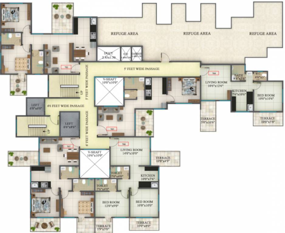  muktai aangan phase ix A And B Cluster Plan for 7th Floor