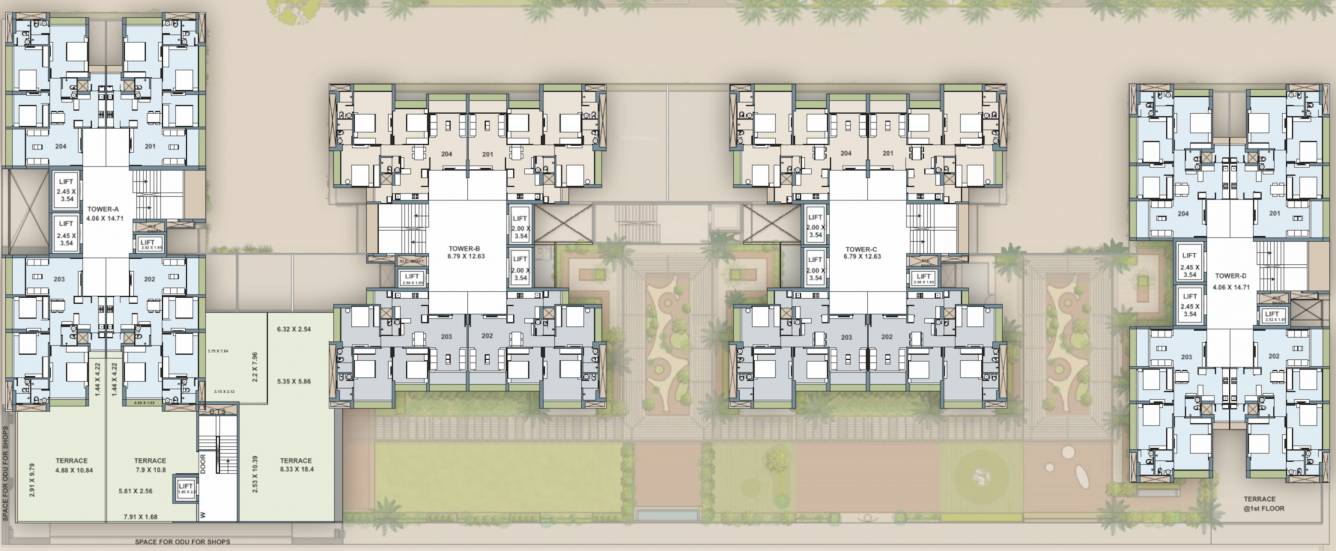  praharsh bluebell Tower A,B,C,D Cluster Plan For 2nd Floor