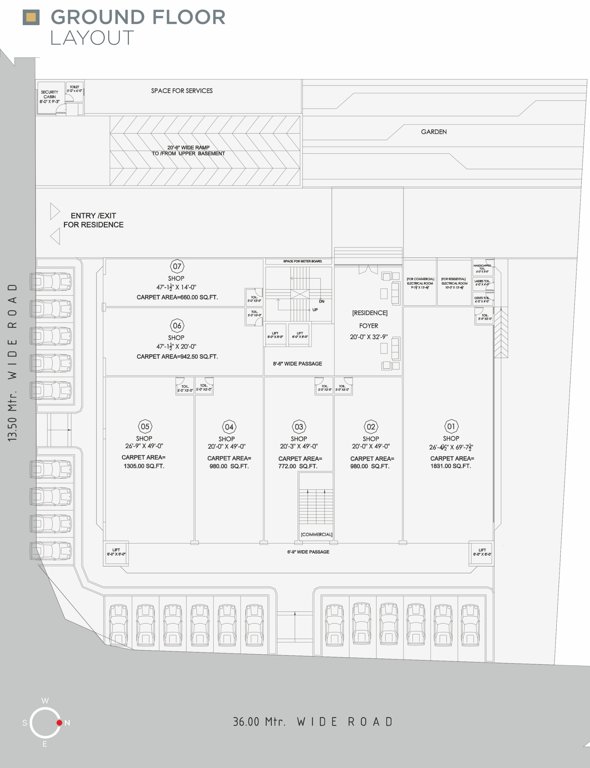  401 aarna 401 Aarna Cluster Plan for ground Floor
