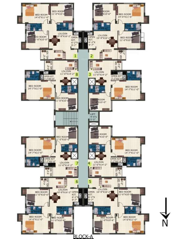  sun shine green city Block A Cluster Plan from 1st to 4th Floor