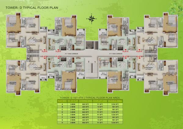  sunshine-green-city- Block D Cluster Plan for Typical Floor