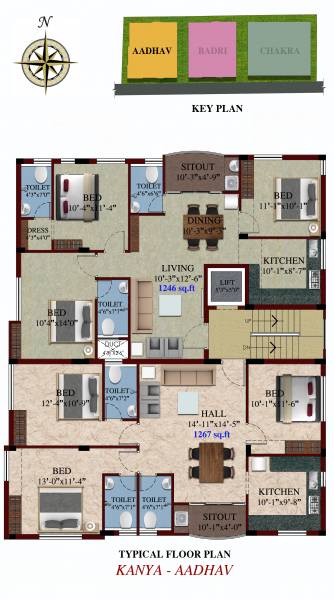  aadhav Kanya Aadhav Cluster Plan For Typical Floor