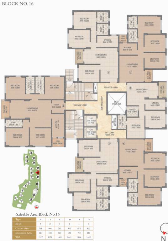  the amazonia The Amazonia Typical Cluster Plan For 16th Floor