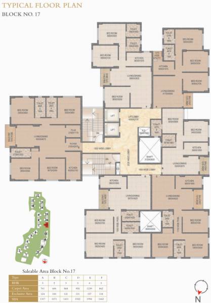  the-amazonia The Amazonia Typical Cluster Plan For 17th Floor