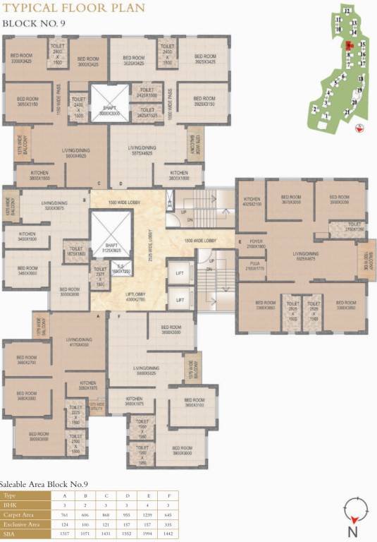  the amazonia The Amazonia Typical Cluster Plan For 9th Floor