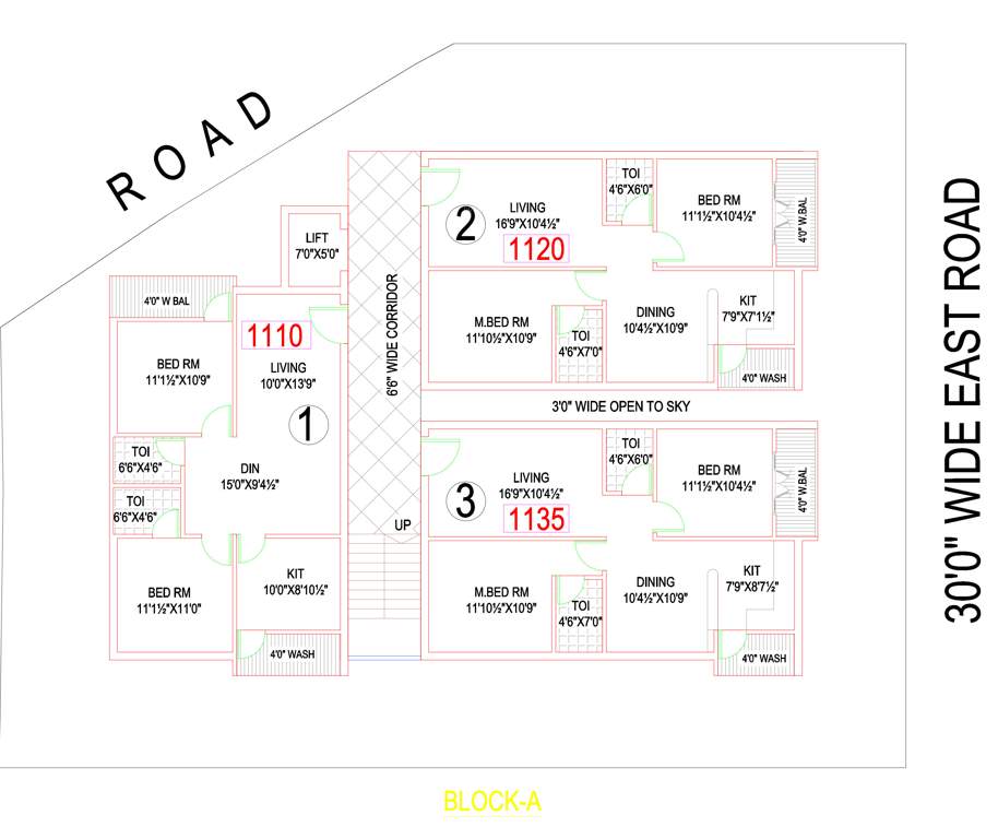  seven hills Block A Cluster Plan from 1st to 5th Floor