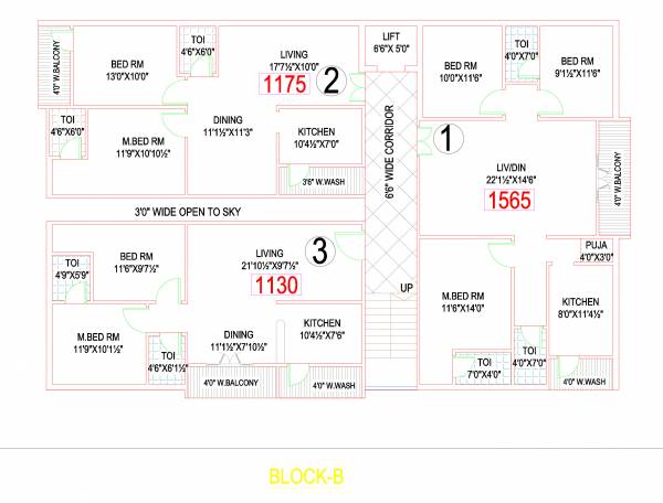  seven-hills Block B Cluster Plan from 1st to 5th Floor