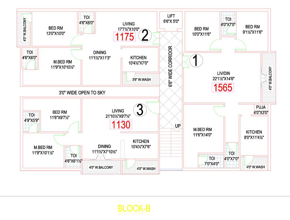  seven hills Block B Cluster Plan from 1st to 5th Floor