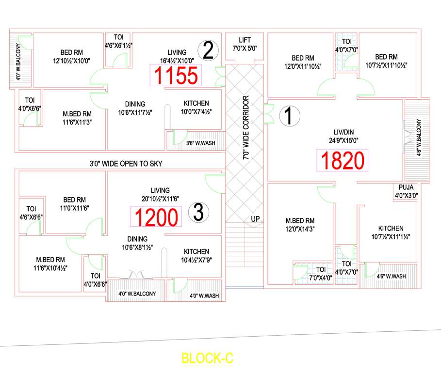  seven hills Block C Cluster Plan from 1st to 5th Floor