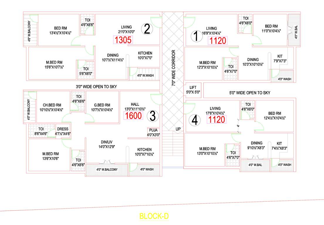  seven hills Block D Cluster Plan from 1st to 5th Floor