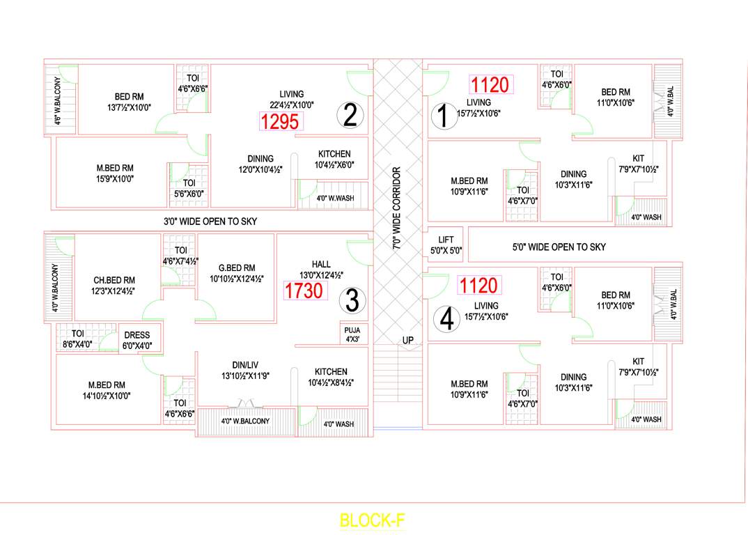  seven hills Block F Cluster Plan from 1st to 5th Floor